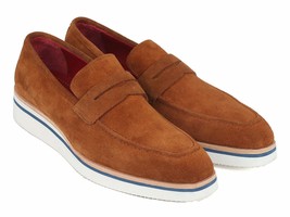 Paul Parkman Mens Shoes Penny Loafers Camel Suede Handmade Slip-On 180-CML-SD - £251.74 GBP