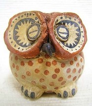 Handmade Native American Inspired Gourd Art 3.5&quot; OWL EFFIGY Pot by Robert Rivera - £303.71 GBP