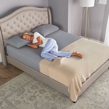 The Only Stay In Place Foot Blanket Cozy Tozy Tan FULL - £36.58 GBP