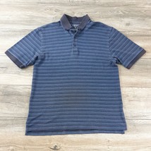 Izod Golf Mens Medium Short Sleeve Shirt Athletic Polo Sport Blue Casual... - £11.75 GBP