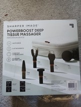 SHARPER IMAGE Powerboost Deep Tissue Percussion Massager Gun w/ 5 Attachments - £37.97 GBP