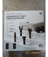 SHARPER IMAGE Powerboost Deep Tissue Percussion Massager Gun w/ 5 Attach... - $65.18 CAD