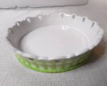 Avon Easter Spring Garden Candle Plate Holder Green Gingham Pattern Tear... - £7.72 GBP