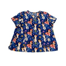 Disney Womens Size 3XL Blue Scrub Top Shirt Olaf Frozen Medical Nurse Sc... - $282.50 MXN