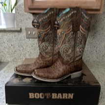 Corral Boot Barn Ladies Boots Ostrich HONEY/STITCHING Longhorn Bnib - £231.97 GBP