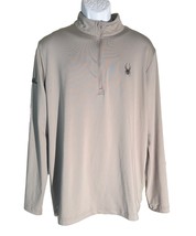 SPYDER Men&#39;s Long Sleeve 1/2 Zip Pull Over Shirt Beige Large - $17.81