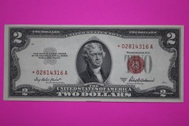 Crisp 1953 $2 Two Dollars United States Red Seal Star Note Genuine Bill 82 - $757.99 MXN