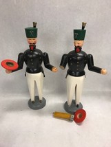 Pair Vintage Christmas soldier candle holder germany Figurine marked 9&quot; AS IS - £40.60 GBP
