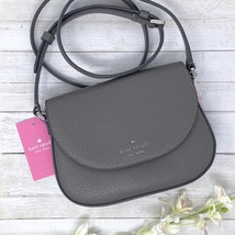 Kate Spade Leila Mini Flap Crossbody Purse in Hare Gray Leather wlr00396 - £185.63 GBP