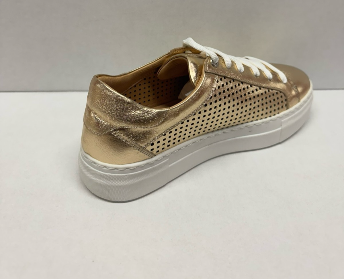 MIZ MOOZ LEATHER PERFORATED CASUAL LACE UP SNEAKERS  GOLD  37EU / 7US  S-06 Item image 2