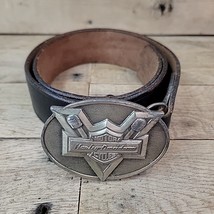 HARLEY DAVIDSON BELT BUCKLE, SILVER COLOR W 34 Leather Belt 1983 - $366.64 MXN