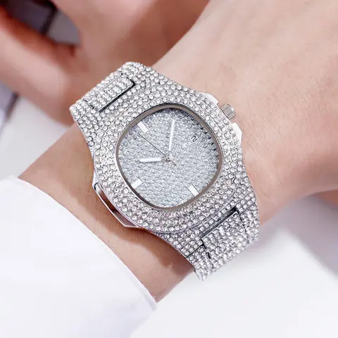  for Men Full Iced Out  Watch Men Rhinestone Wristwatch Unique  Watch Gift for  - £93.41 GBP