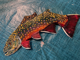 &quot; Brook Trout, 2022 NEW BODY! For Sale Left Face 13 1/8 inch, #35 Ready to ship! - £43.80 GBP