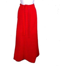 1960s Vintage Vuokko Wool Knit Maxi Skirt Red Blue Circle Print Sz 34/M - $7,229.75 MXN