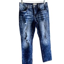 Departwest Mens Seeker Jeans sz 31S Blue Denim Zip Fly Destroyed Ripped - $12.95