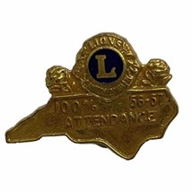 Lions Club 1956 1957 Perfect Attendance Organization State Lapel Hat Pin Pinback - £6.13 GBP