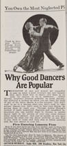 1924 Print Ad Why Good Dancers Are Popular Arthur Murray Broadway New York - $10.21