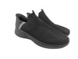 Skechers Men&#39;s Quick Fit Slip-On Casual Sneakers Black/Grey Size 12M - £44.81 GBP