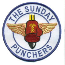 4&quot; NAVY VA-75 SUNDAY PUNCHERS FIXED WING SQUADRON ROUND EMBROIDERED PATCH - $34.99