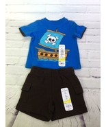 Jumping Beans Baby Boys Newborn 3 Months Pirate Ship Outfit Set Shirt Sh... - £8.32 GBP