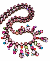 Sorrelli Bib Necklace  Swarovski Crystals  Semi Precious Stones  Gorgeous Colors - £118.15 GBP