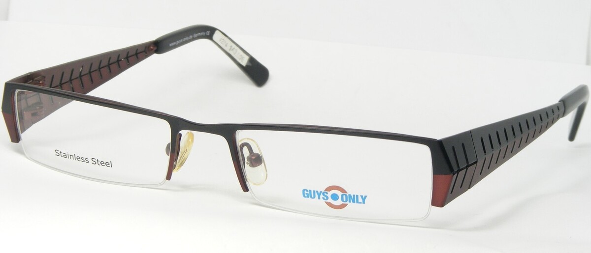 GUYS ONLY 3140 360 Schwarz/Rötlich Braune Brille 52-18-140mm Deutschland - $66.16