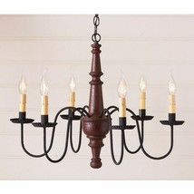 Harrison 6-Arm Plantation Red Wood Primitive Country Colonial Chandelier... - £351.95 GBP