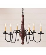 Harrison 6-Arm Plantation Red Wood Primitive Country Colonial Chandelier... - £349.82 GBP