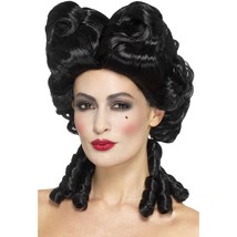 Black Gothic Baroque Wig Lady Tremaine Cinderella Wicked Stepmother Victorian - £22.67 GBP