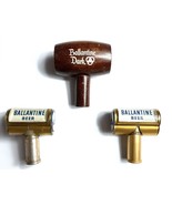 Set of 3 Vintage Ballantine Short Beer Barrel Taps Wood &amp; Metal Handles ... - $81.48 CAD