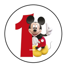 30 Mickey Mouse First 1ST Birthday Stickers Envelope Seals Labels 1.5&quot; Custom - £5.92 GBP