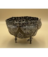 Antique Fine Indian Asian Solid Silver Footed Bowl Pierced Open Work 182g - $548.17 CAD