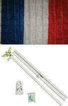 3x5 France French Flag White Pole Kit Set 3x5 BEST Garden Outdor Decor polyester - £16.14 GBP