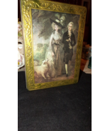 VINTAGE FRENCH VICTORIEN COUPLE TIN ORNATE DECORATIVE GOLD SIDES - $689.10 MXN