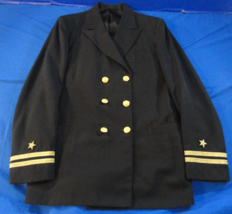 USGI MILITARY USN US NAVY BLACK SERVICE UNIFORM DRESS BLUE SDB JACKET CO... - $44.54