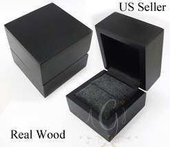 Quality  Real Black Wooden Engagement  Ring Box  USA Seller 有有 - £15.57 GBP