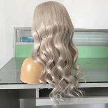 Wavy ash blonde human hair lace front wig/ 20 inch human hair ash blonde wig - £275.32 GBP+