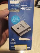 Philips 8K HDMI Switch Ready LED Indicators Silver 2-Port - $6.88 CAD
