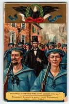 Abraham Lincoln Entry Into Richmond 1865 Postcard Germany Series 51658 Sailors - £14.62 GBP