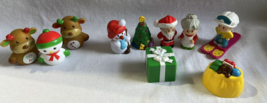 Fisher Price Little People Santa Claus Reindeer Snowman Tree Ski Figure Lot - £19.31 GBP