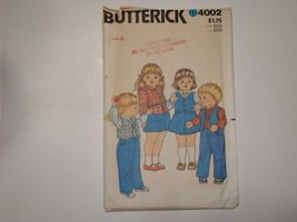 Butterick Sewing Pattern #4002 Size 2 Toddlers Vest, Shirt, Skirt &amp; Pant... - $165.85 MXN