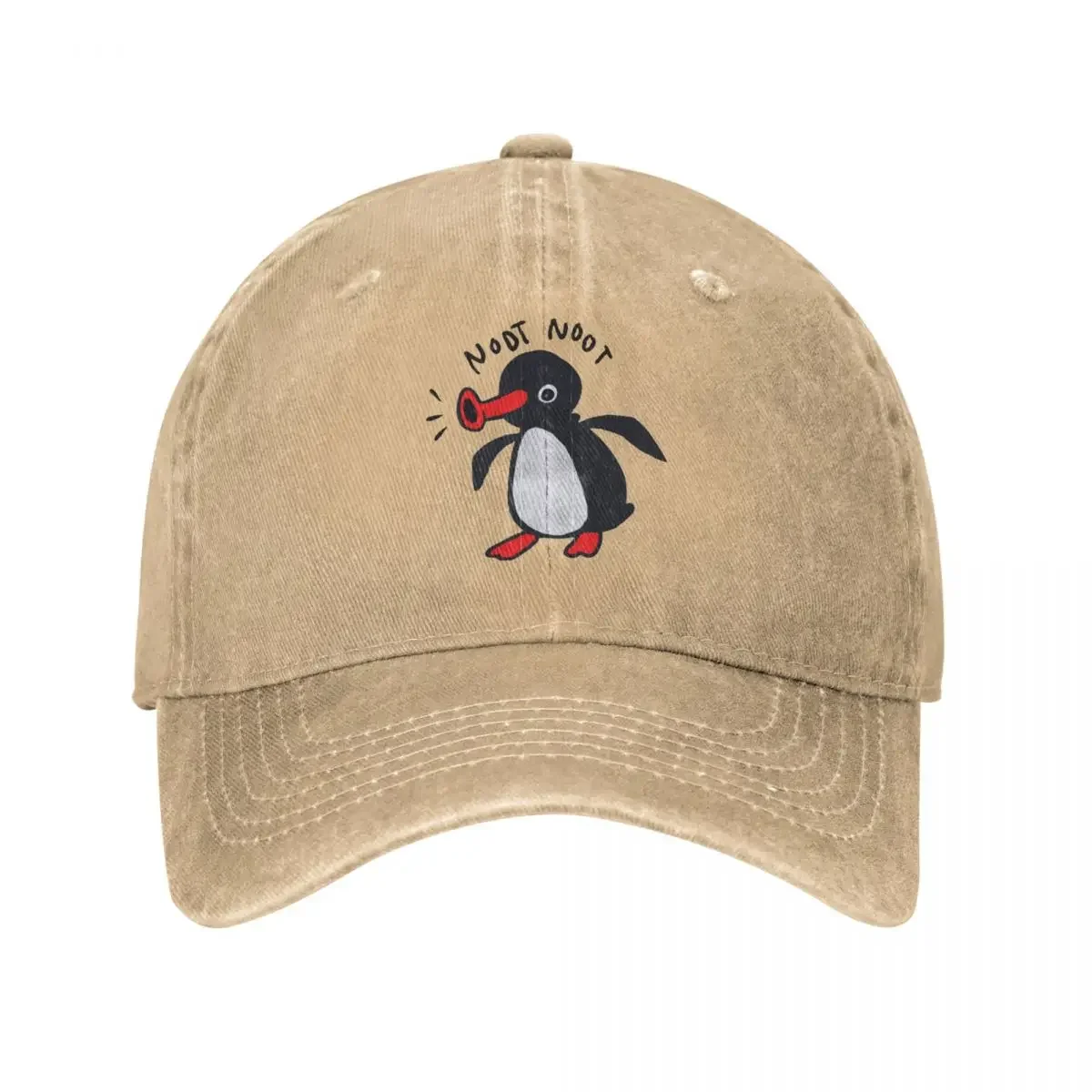 Noot Noot Pingu Retro Funny Baseball Cap Vintage Distressed Denim Snapback Hat - £6.35 GBP