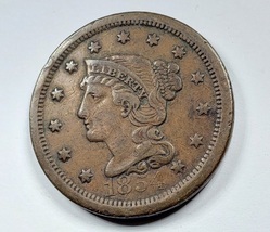  1854 Philadelphia Mint Copper Braided Hair Large Cent.     20230054 - £35.96 GBP