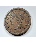  1854 Philadelphia Mint Copper Braided Hair Large Cent.     20230054 - £35.85 GBP