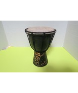 Djembe African Drum Tribal Bongo Hand Crafted Carved Wood 8&quot;Tall 5.5&quot; Di... - £40.96 GBP