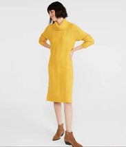 New Ann Taylor Yellow Cable Knit Long Sleeve Turtleneck Sweater Dress S M L XL - £47.84 GBP