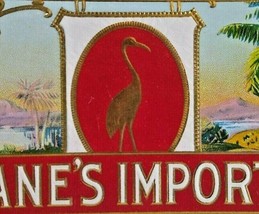 Crane&#39;s Imported Cigar Box Label Embossed Bird Graphics Original Vintage... - $7.88