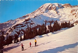 Mount Mt Rainier Washington In Winter~Skiing Postcard 1960s - £3.94 GBP