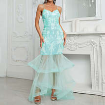 Powder Blue Sequin Sling Dress - £66.44 GBP