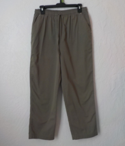 Studio Works Pull On Pants Women 10 Petite Green Khaki Pockets Elastic W... - £10.04 GBP